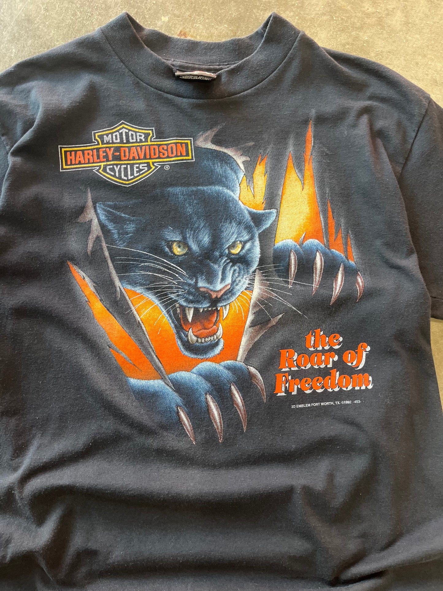 Vintage Harley Davidson 3d emblem the fear of freedom 50/50 size large