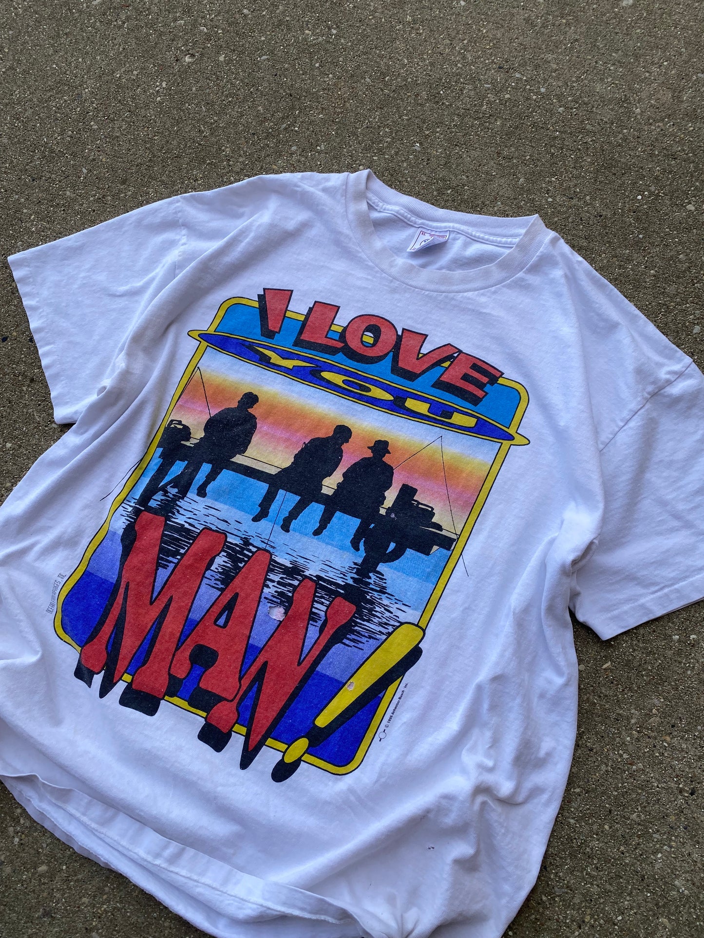 Vintage Bud Light I love you man shirt Size XL distressed