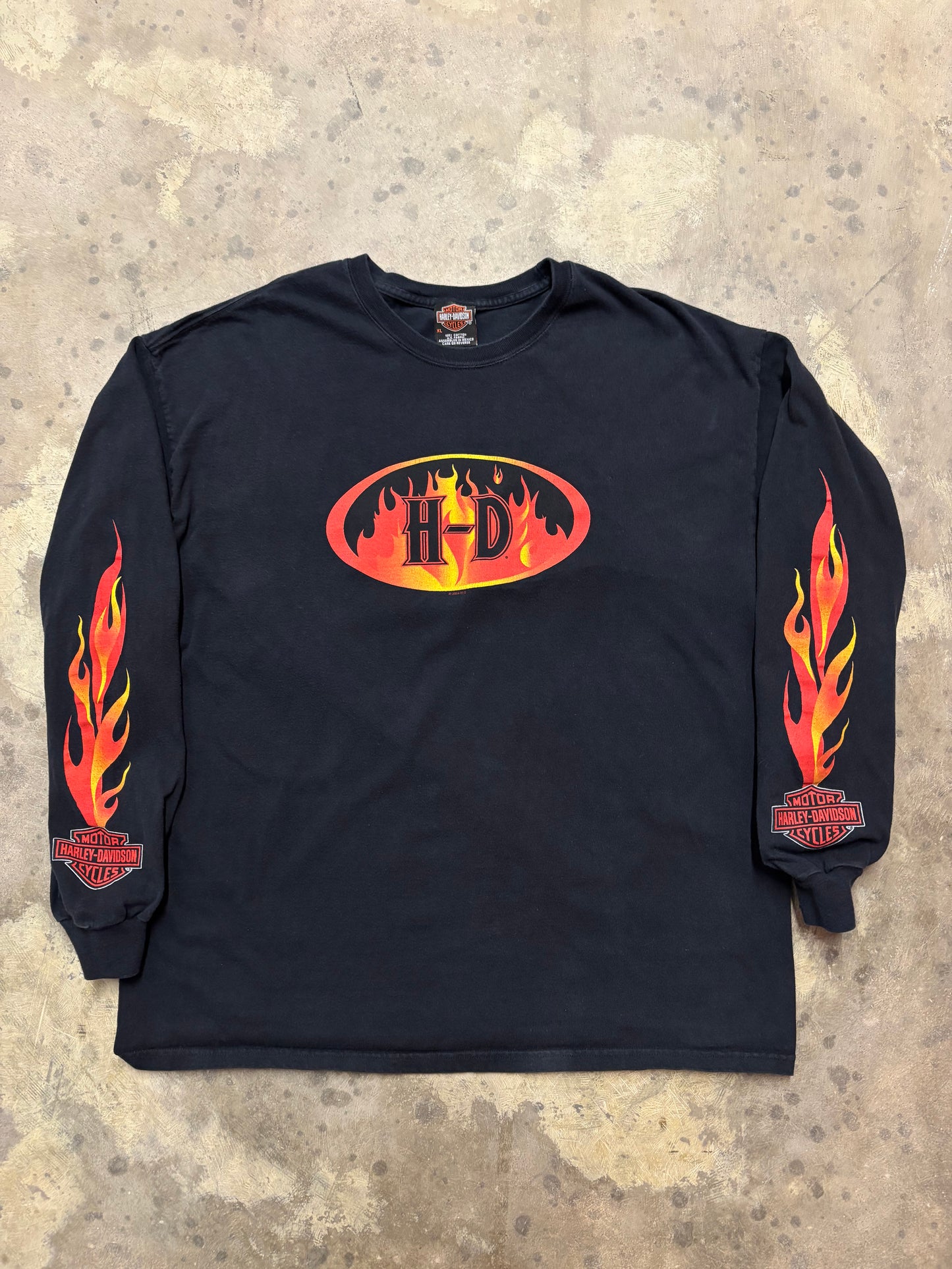 Vintage Harley Davidson flame long sleeve shirt size XL