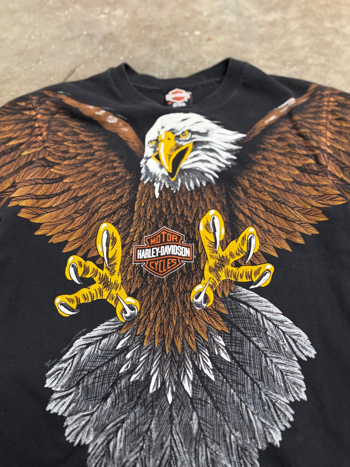 Vintage Harley Davidson Eagle AOP shirt size medium