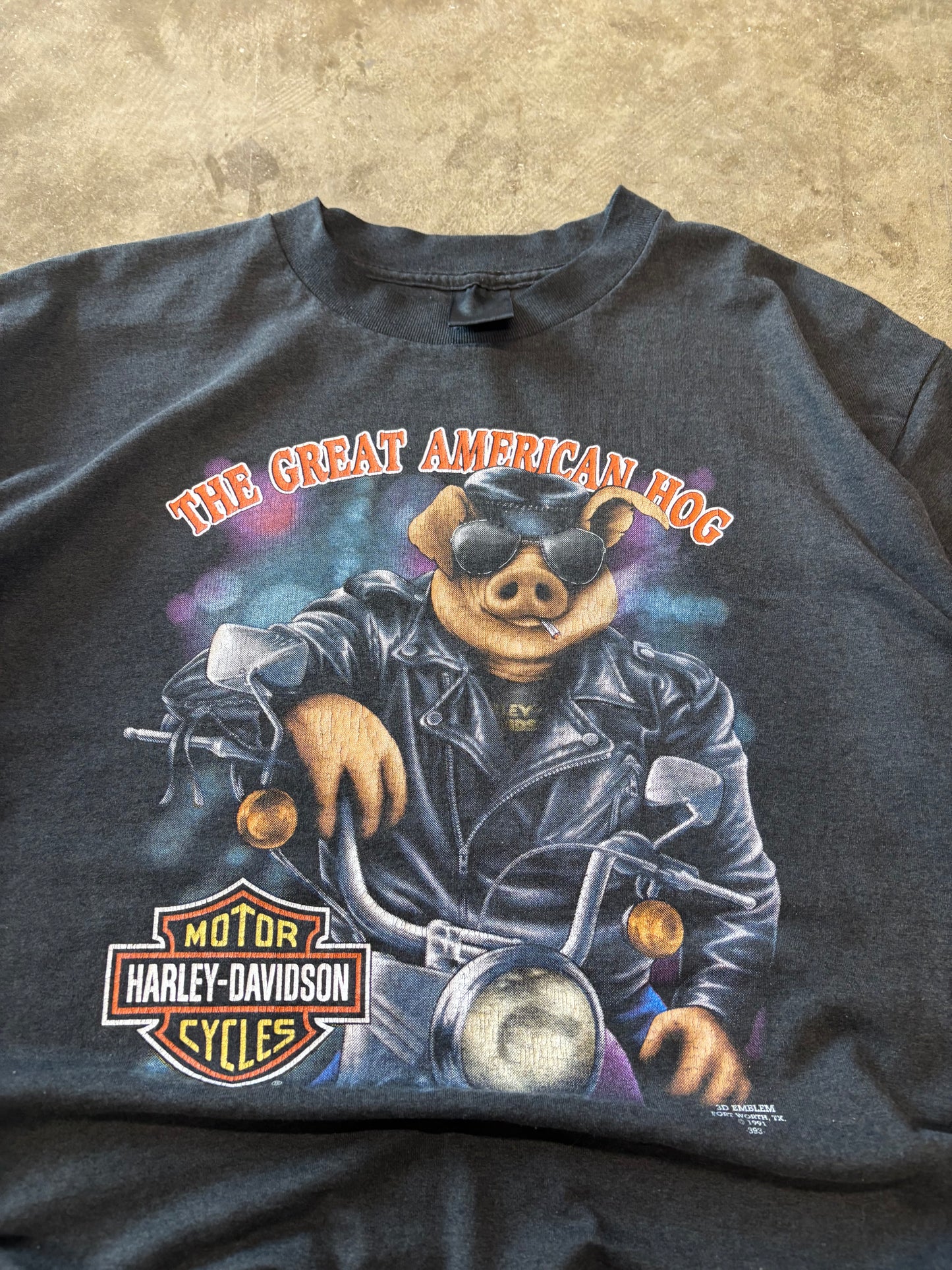 Vintage Harley Davidson 3d emblem hog shirt size xxl