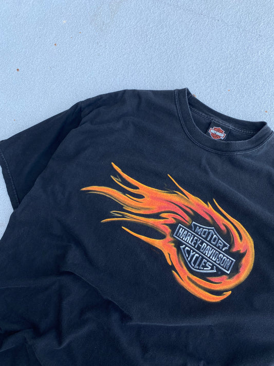 Vintage Harley Davidson Fireball Shield Size XL