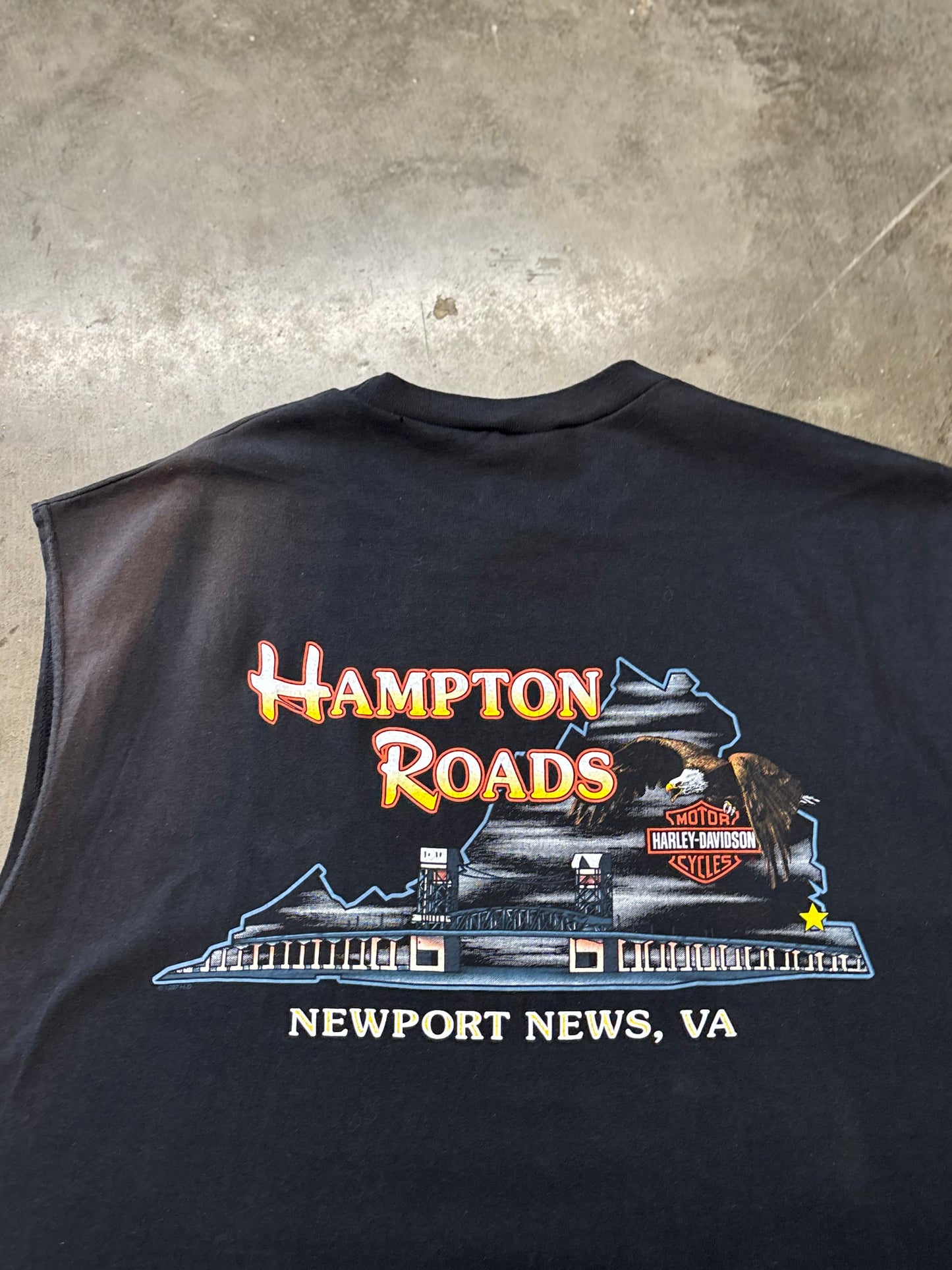 Vintage Harley Davidson feel the heat chopped shirt size xxl