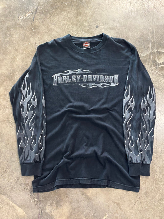 Vintage Harley Davidson chrome long sleeve size large