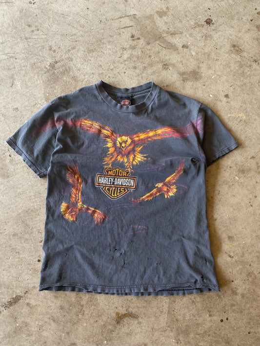 Vintage Harley Davidson Soaring Flaming Eagle shirt Size large