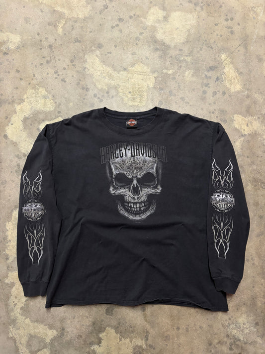 Harley Davidson skull flame longsleeve shirt size XL