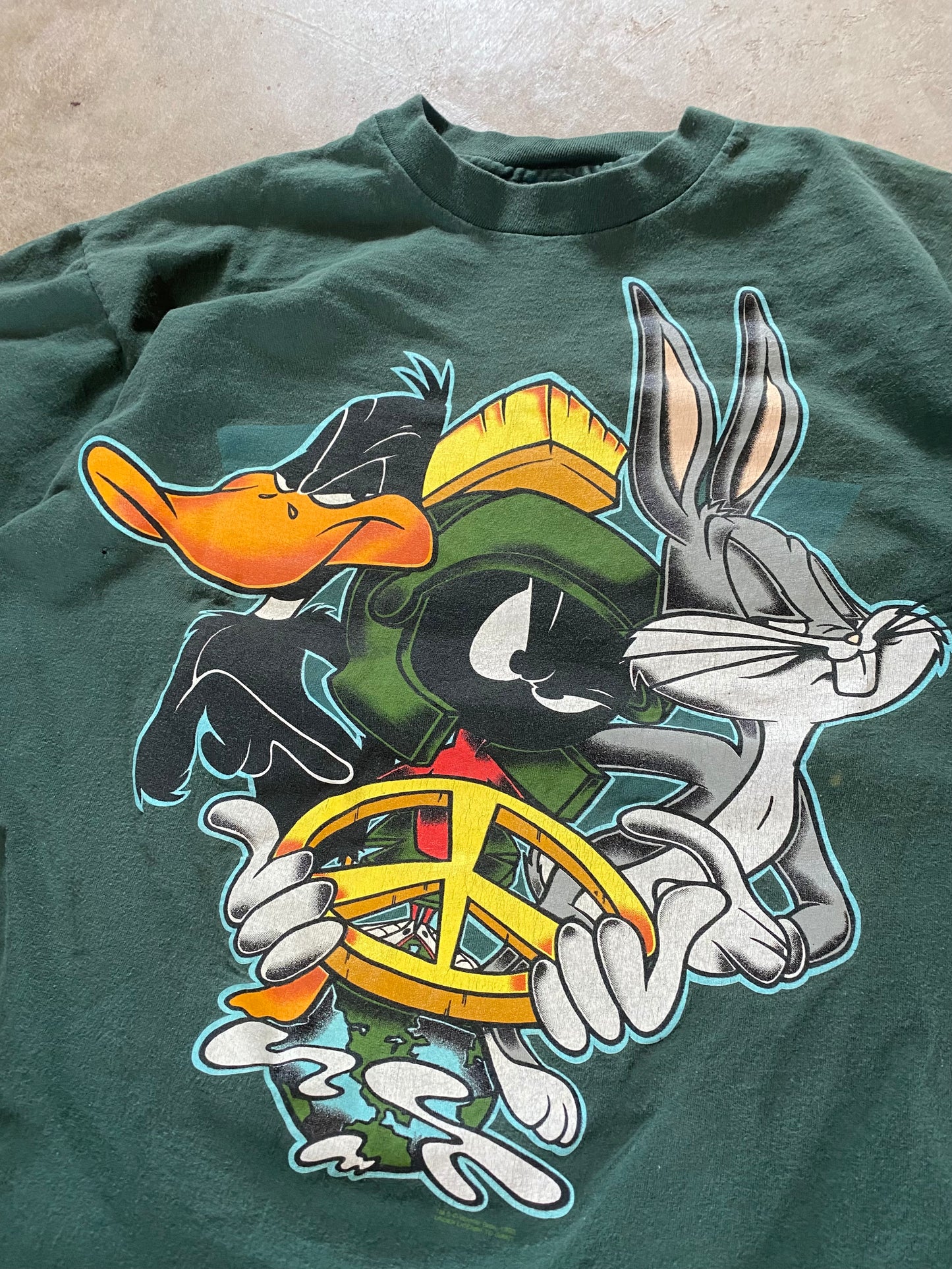 Vintage Looney Tunes Earth Tone Peace Shirt Size large