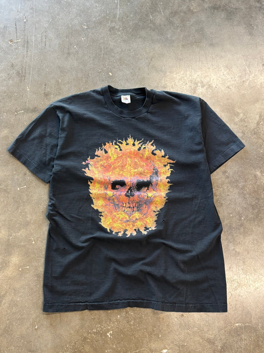 Vintage Flaming skull shirt size xl