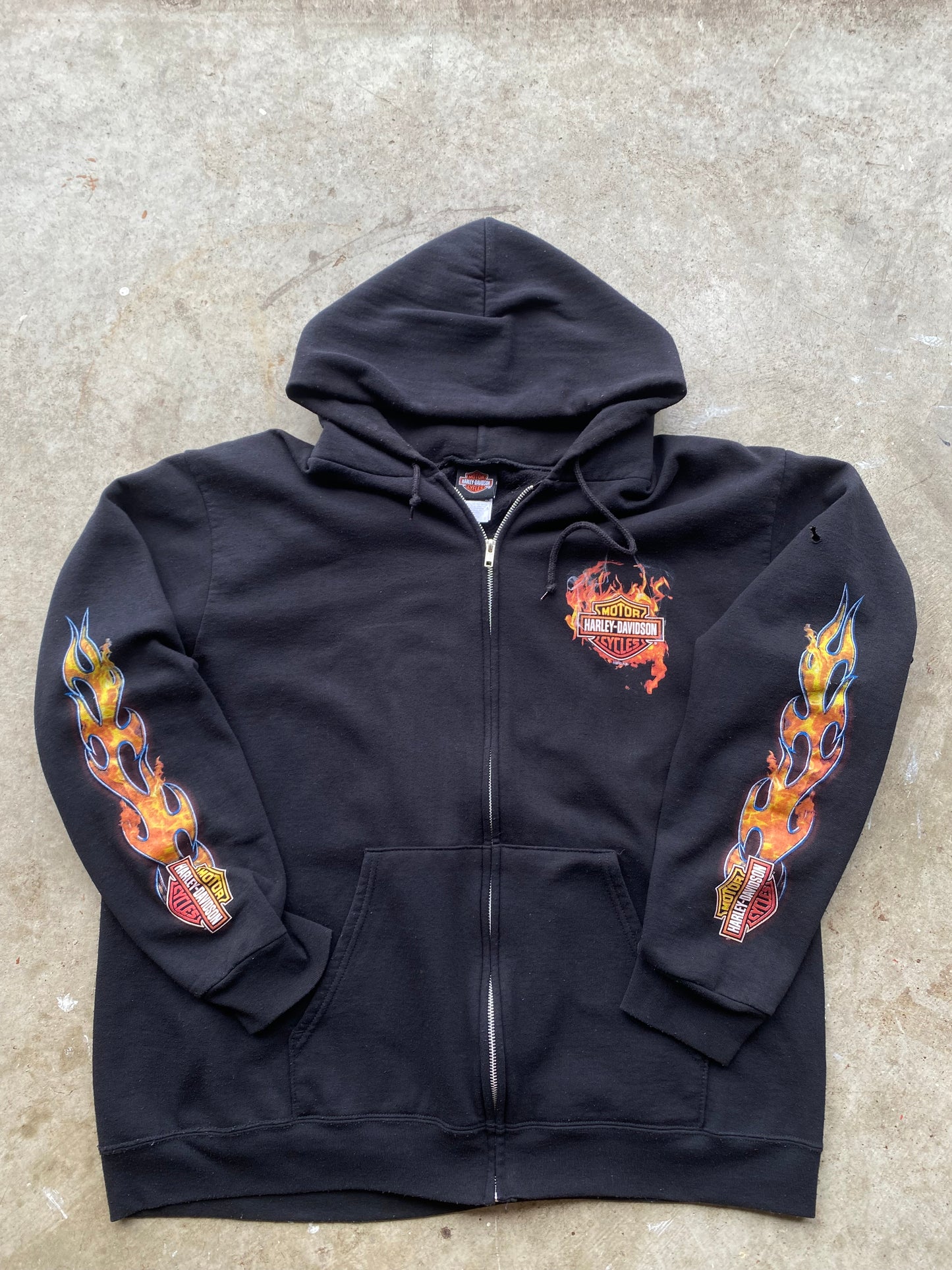 Harley Davidson flaming shield hoodie size extra large