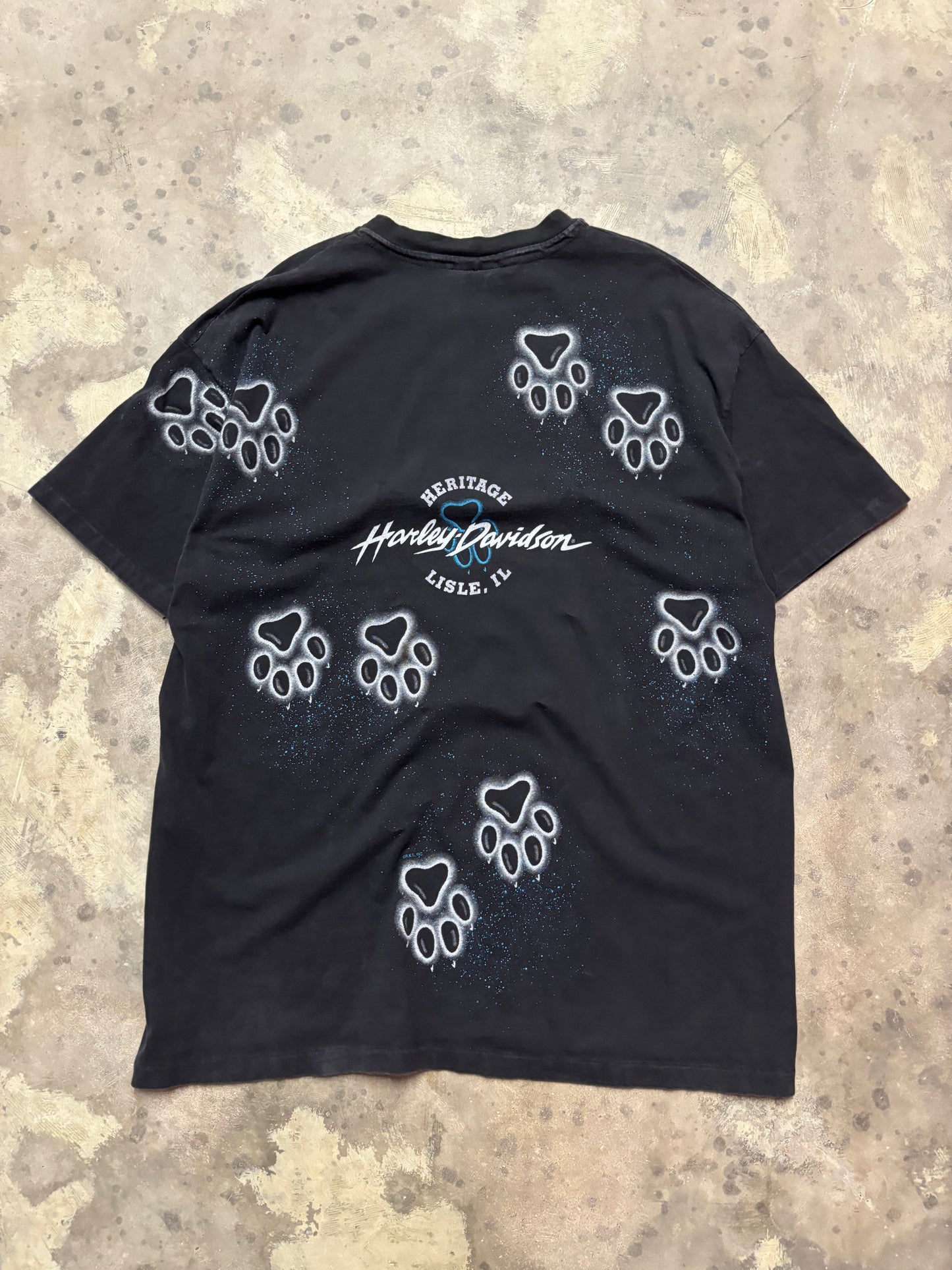 Vintage Harley Davidson Wolf AOP shirt size XXL