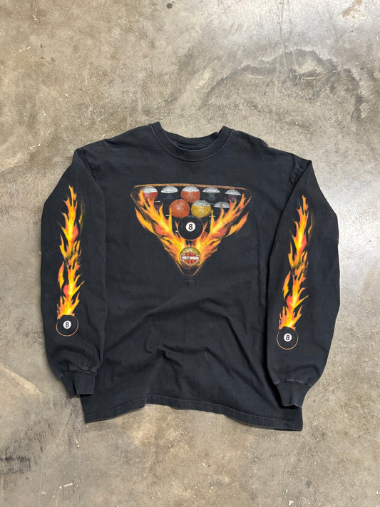 Vintage Harley Davidson pool ball long sleeve size large