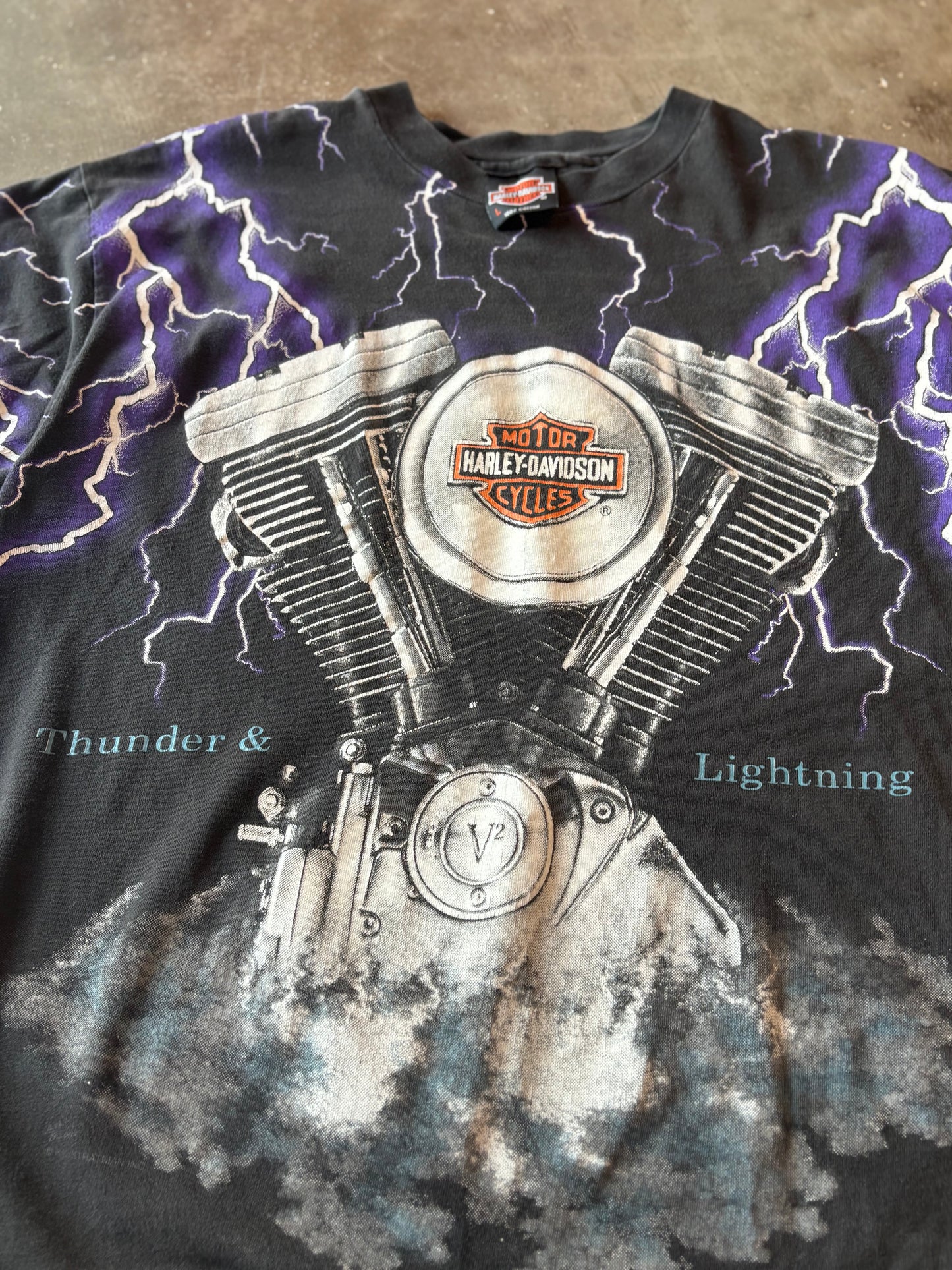 Vintage Harley Davidson Purple Lightning shirt