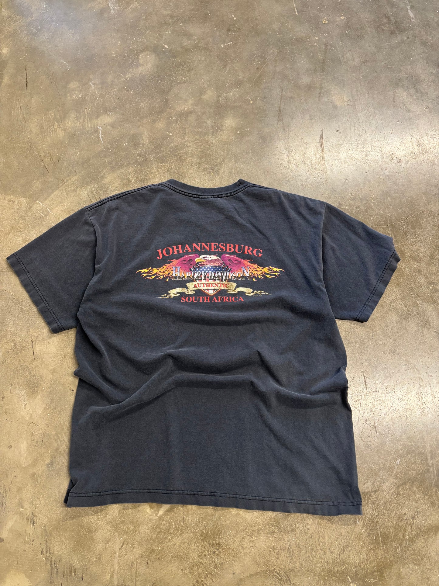 Vintage Faded Out Flaming Eagle shirt size extra large