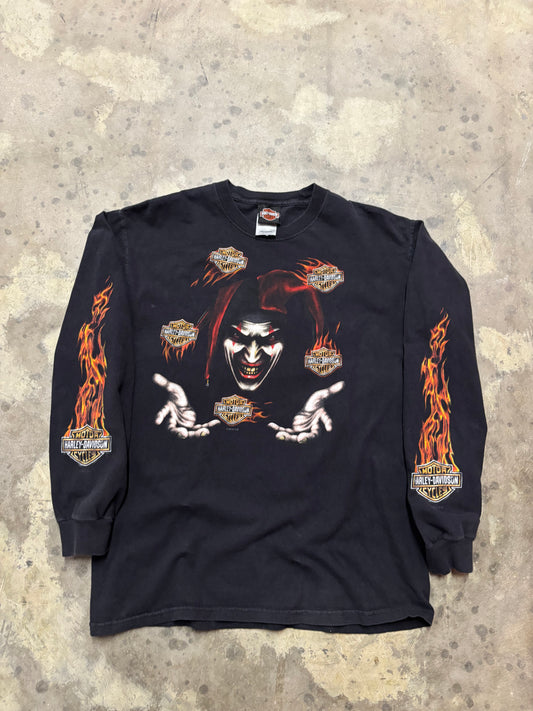 Vintage Harley Davidson joker long sleeve shirt size large