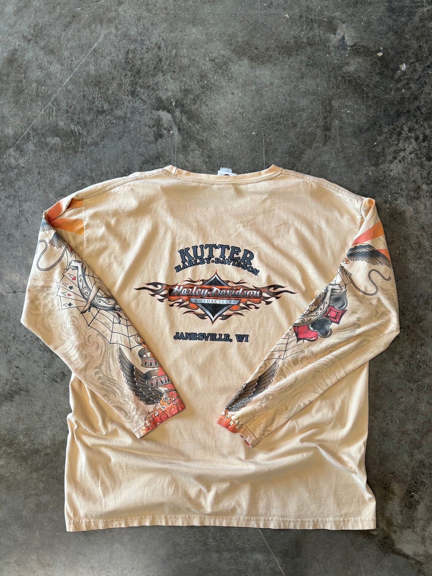 Vintage Harley Davidson Tattoo long sleeve size xxl