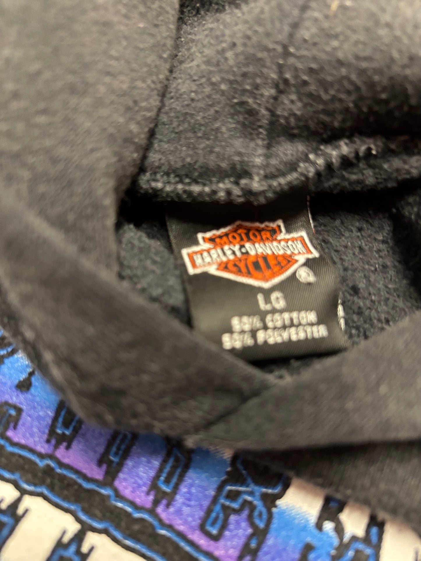 Vintage Harley Davidson Flame Sleeve hoodie size large
