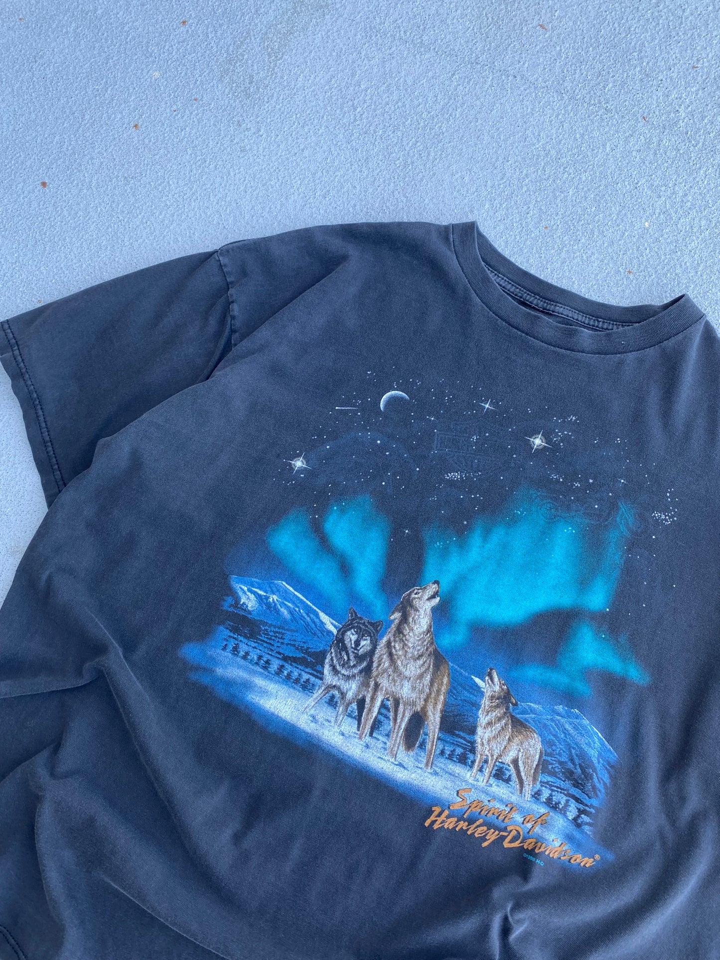 Vintage Harley Davidson Wolf Skyline shirt size 3XL