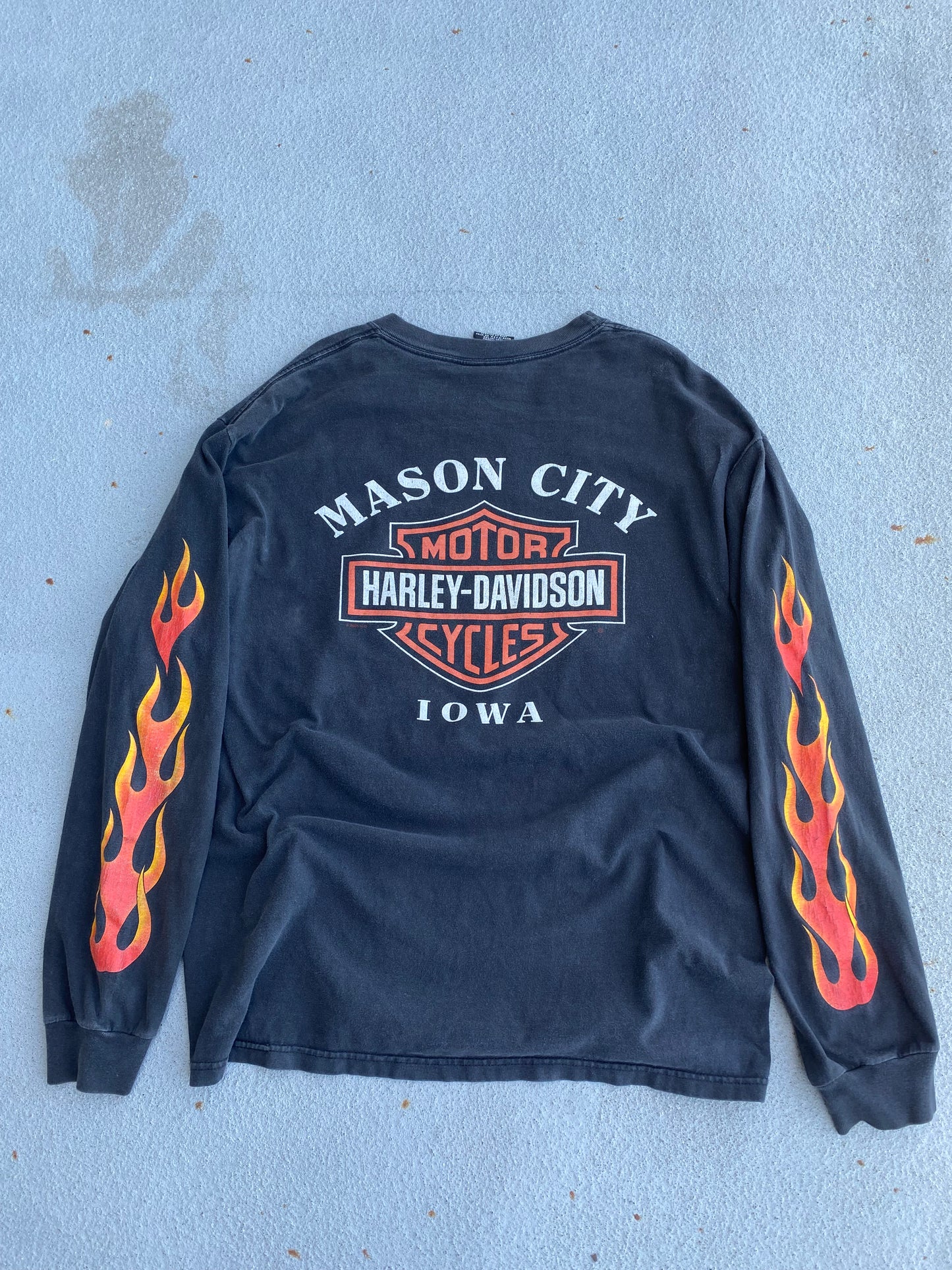 Vintage Harley Davidson Flame Shovel-head Long sleeve Size Large