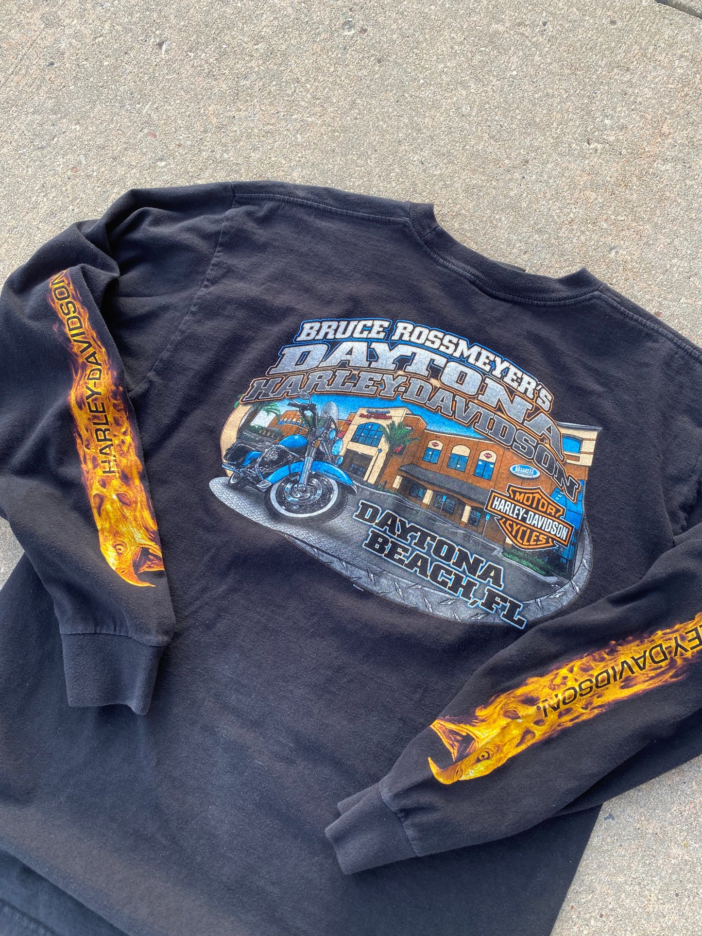 Harley Davidson Flaming Eagle Long sleeve size large