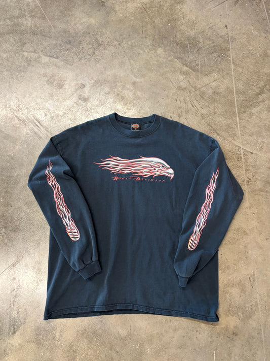 Vintage Harley Davidson Flaming Eagle long sleeve size xxl