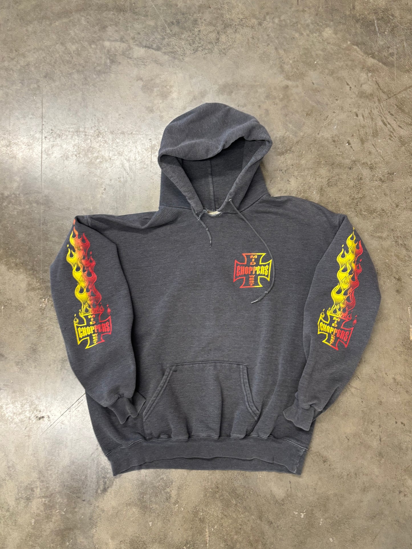 Vintage Midwest choppers flame hoodie size xL