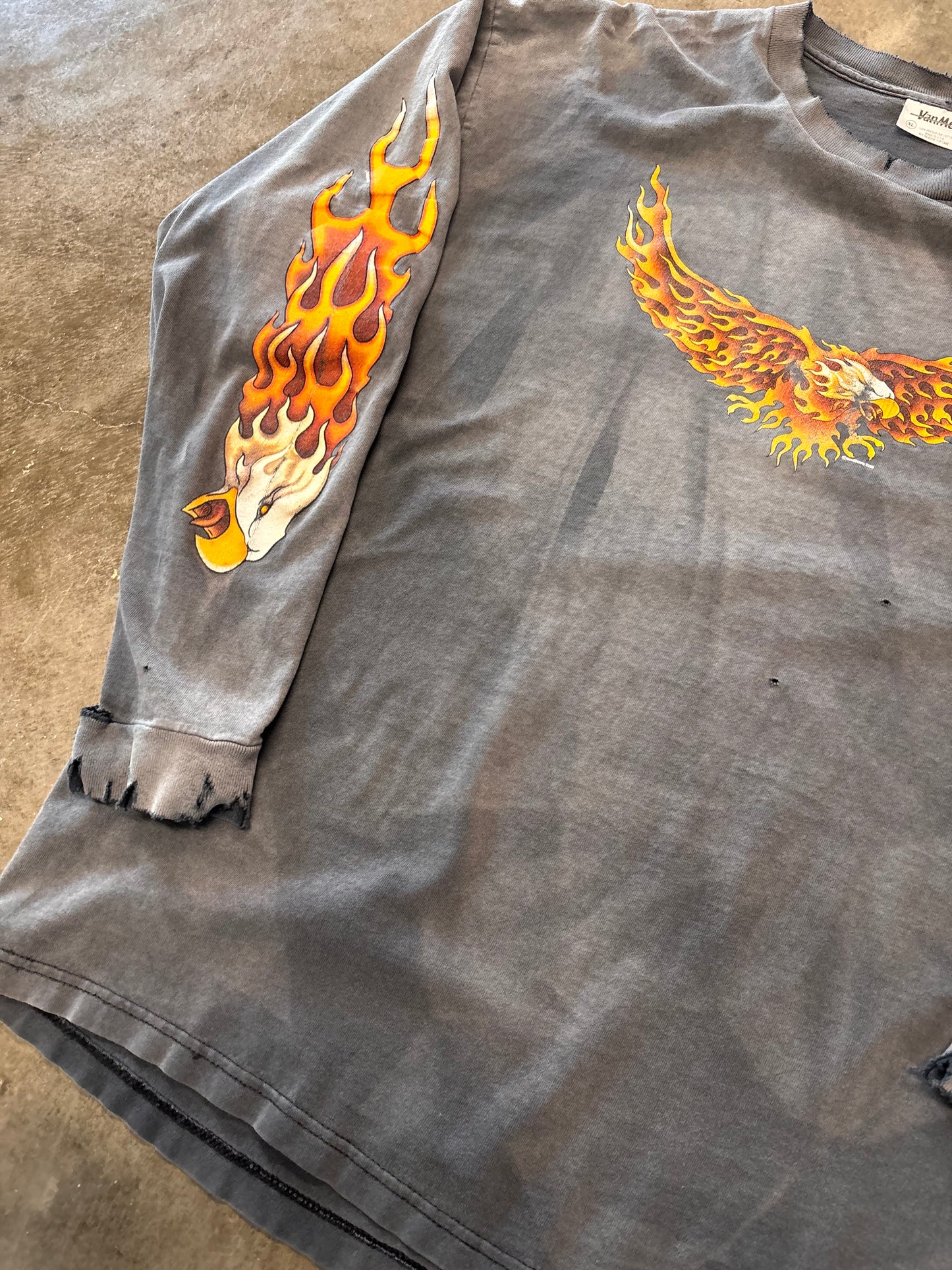 Vintage Street Smoked Flaming Eagle shirt size XL