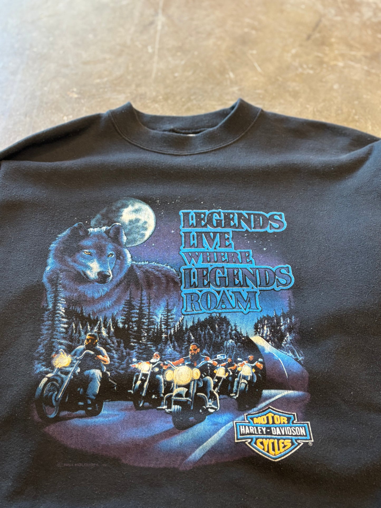 Vintage Harley Davidson Legends live where legends roam sweatshirt size large