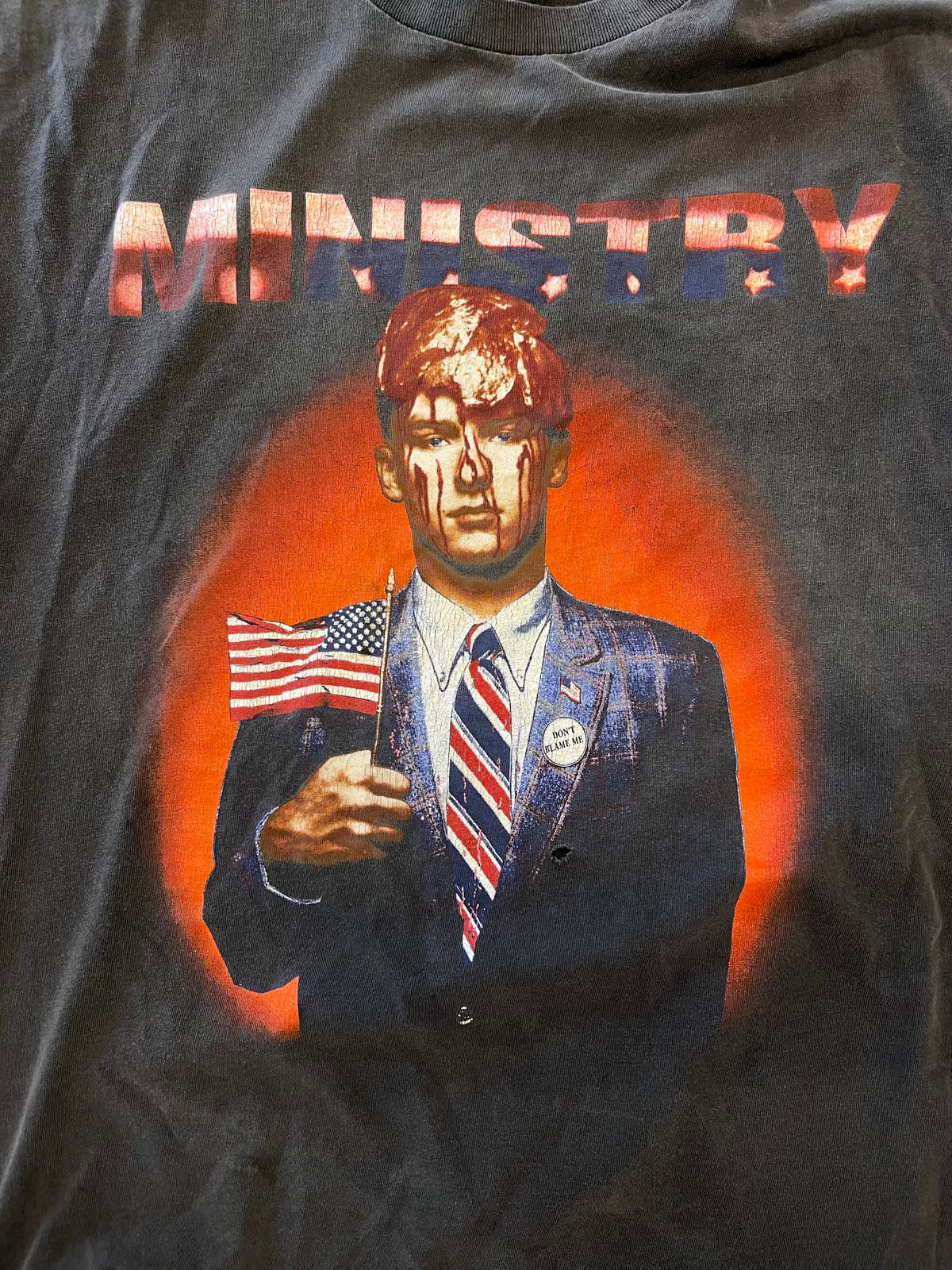 Vintage faded Ministry chopped band shirt size XXL