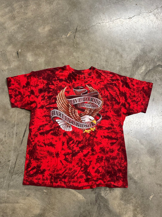 Vintage Harley Davidson Tie Dye Eagle shirt size XL