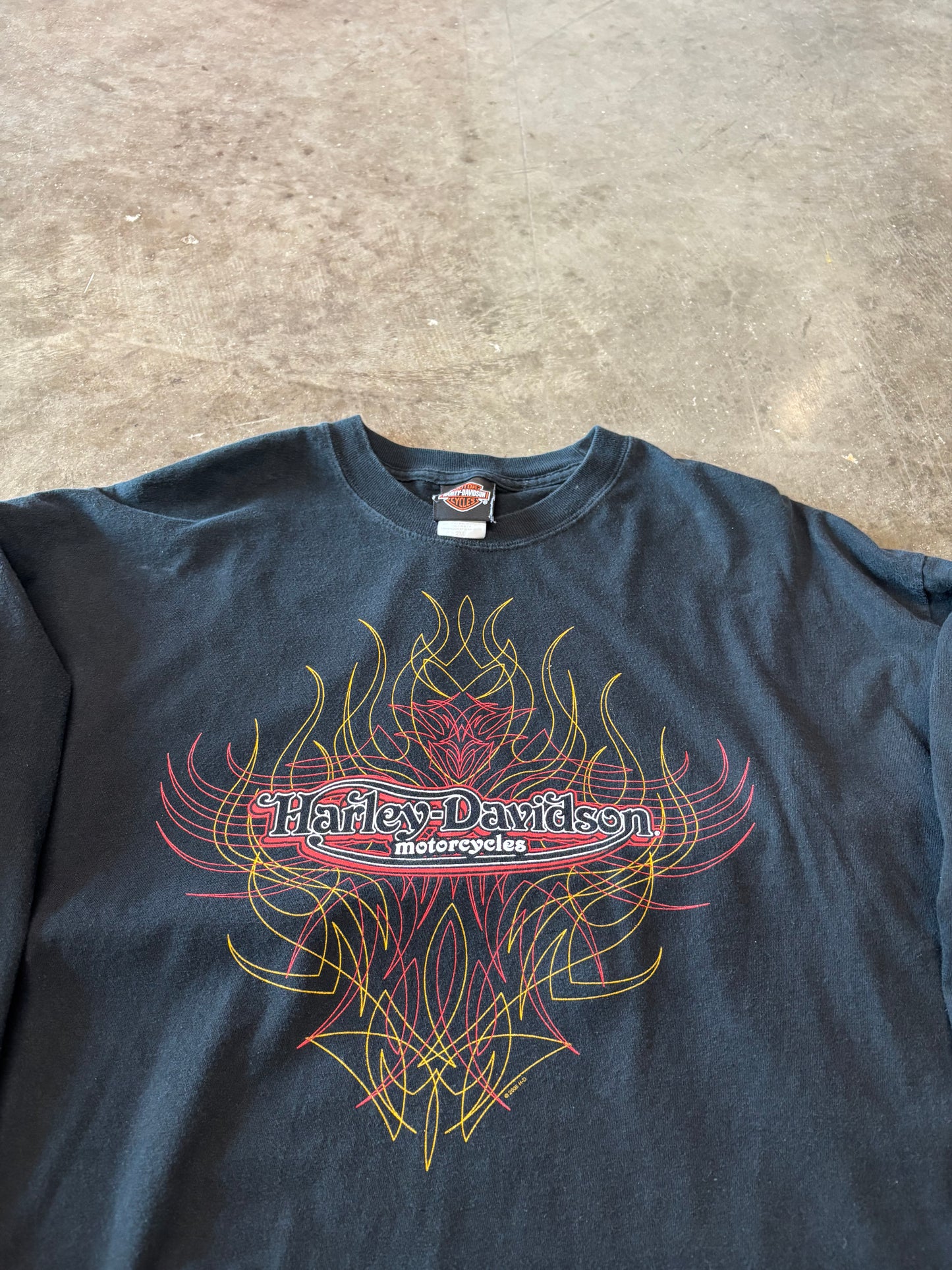 Vintage Harley Davidson string flame long sleeve size xxl