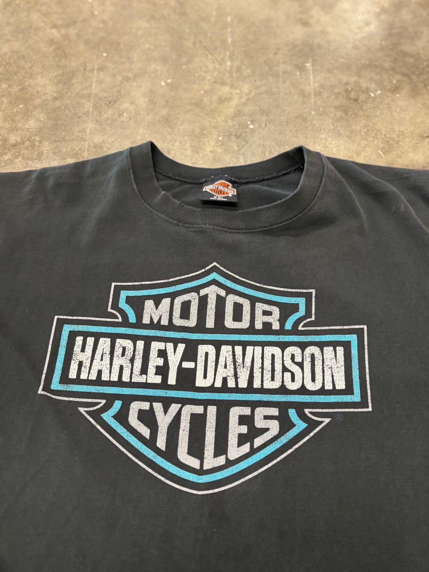 Vintage Harley Davidson Blue Flame long sleeve size xxl