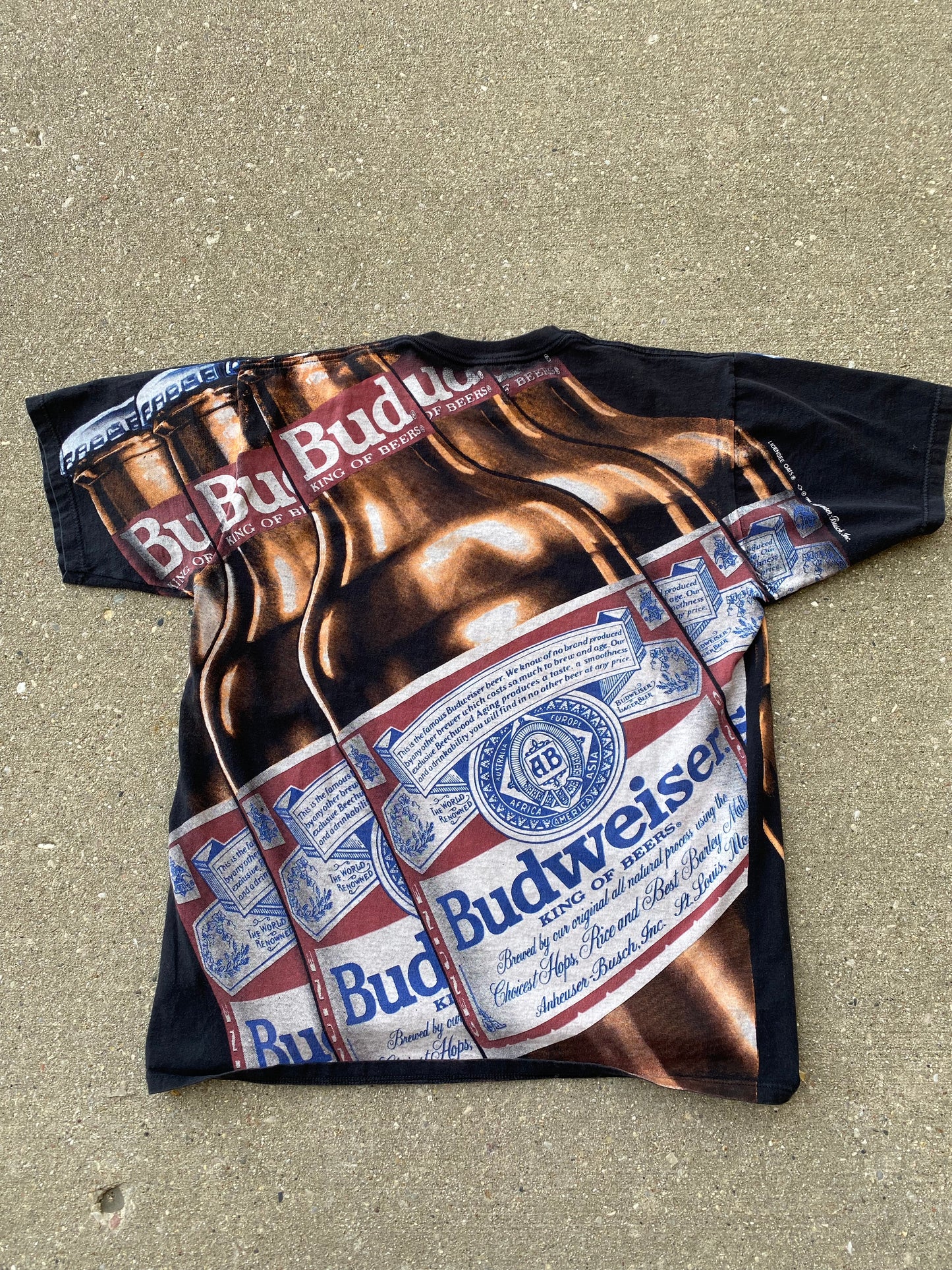 Vintage Budweiser Bottle AOP shirt size large