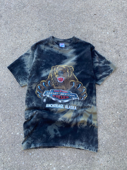 Vintage Harley Davidson Alaska bear tie dye shirt size medium