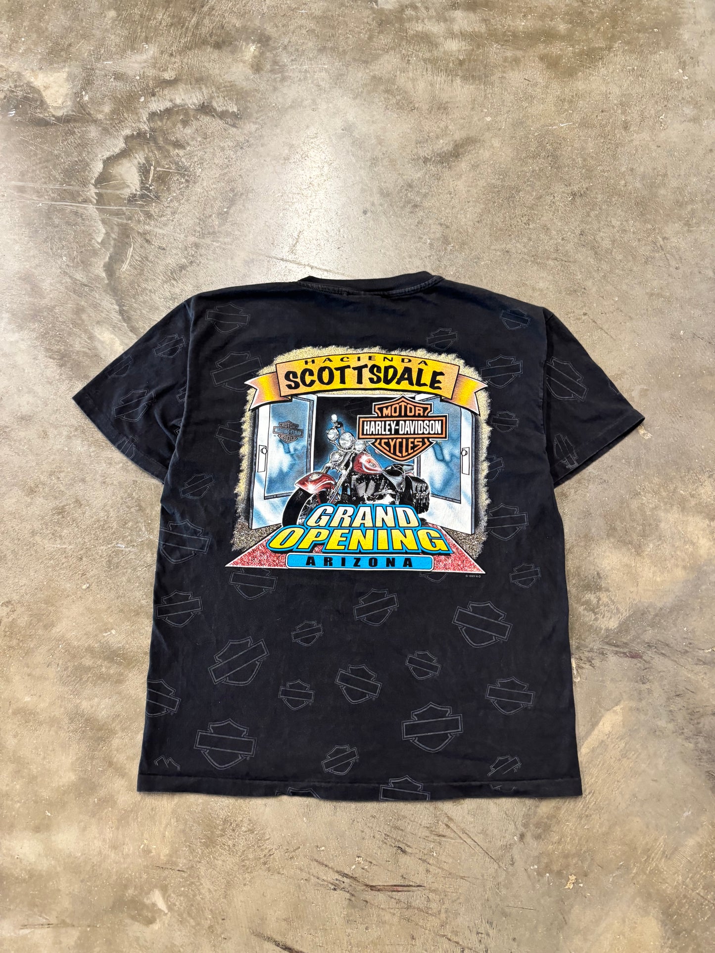 Vintage Harley Davidson Blue Flame Ball size large shirt