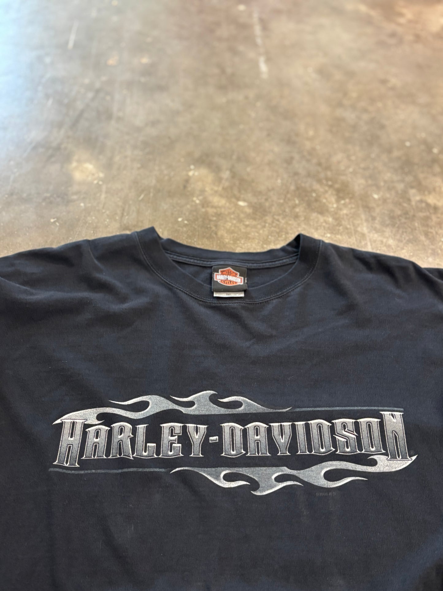 Vintage Harley Davidson Chrome Flame long sleeve size XXL