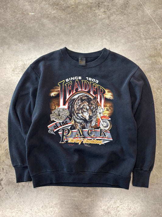 Vintage Harley Davidson 3d emblem leader of the pack sweatshirt size large