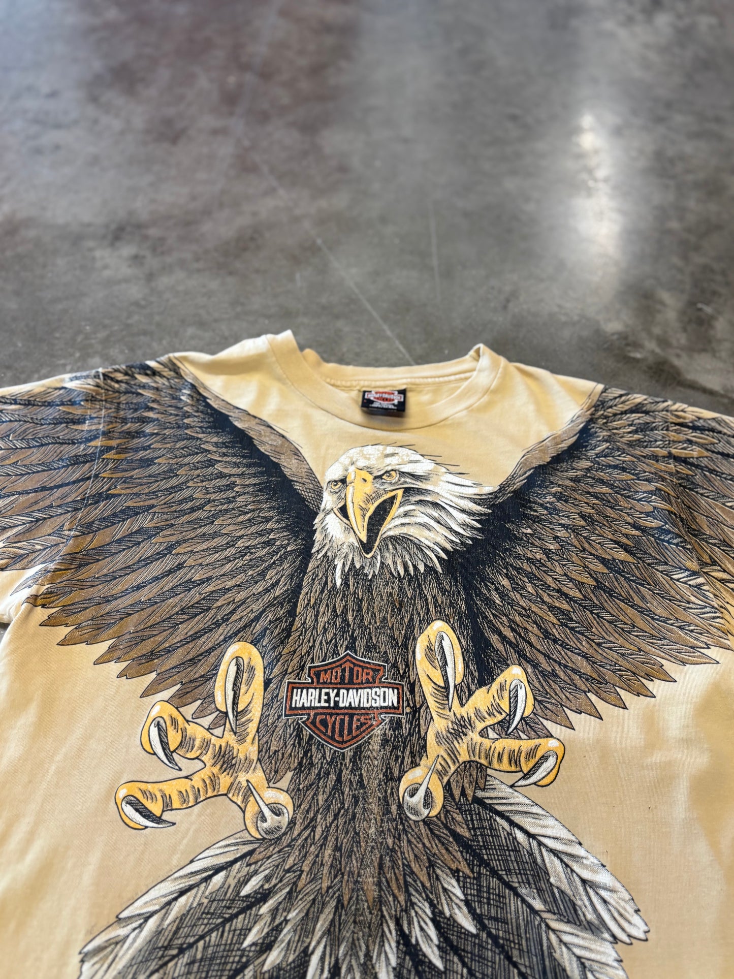 Vintage Harley Davidson Eagle AOP shirt size large