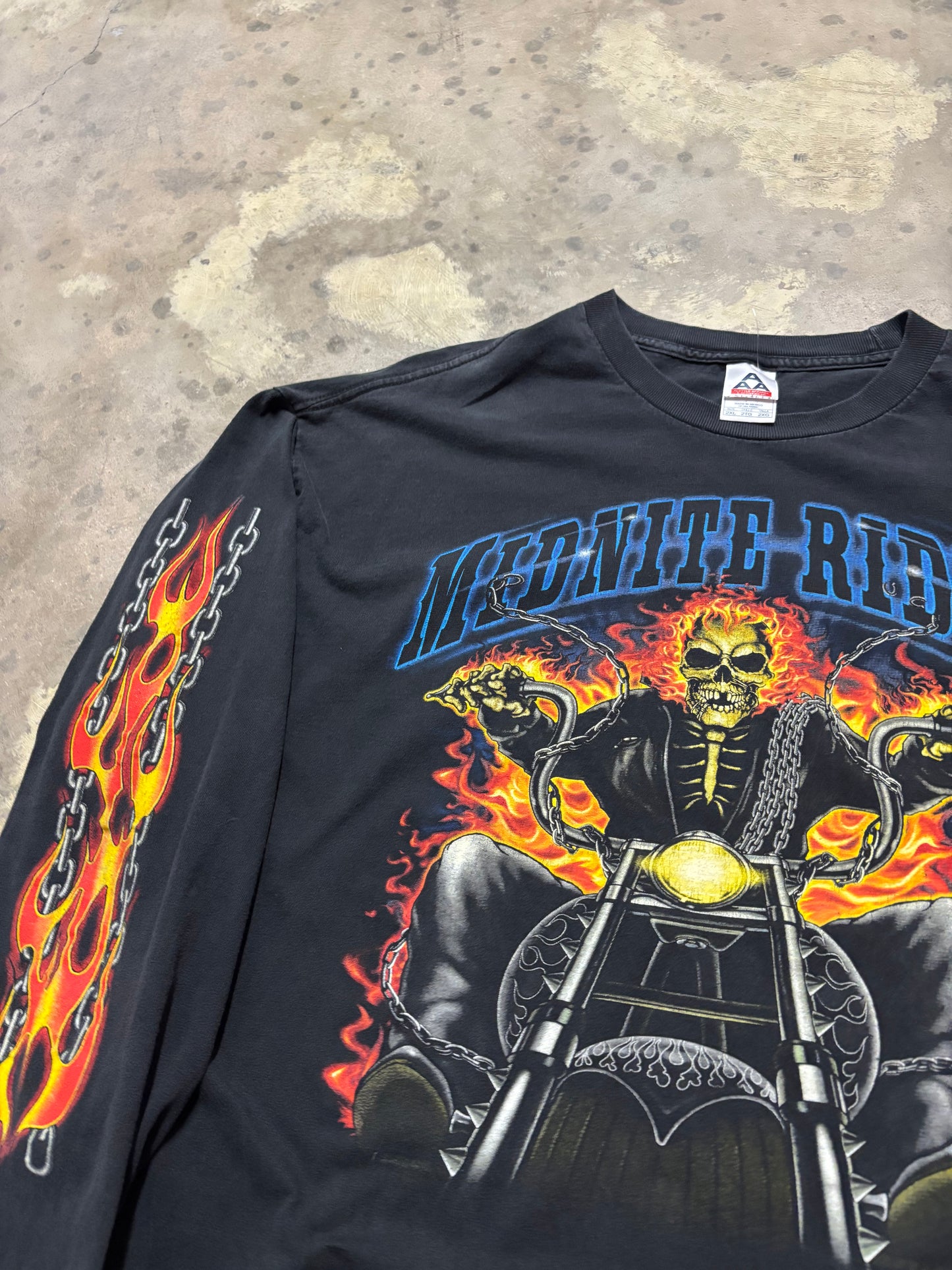 Vintage Midnite Rider biker long sleeve size xxl shirt