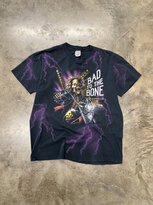 Vintage Bad to the bone lightning biker shirt size large