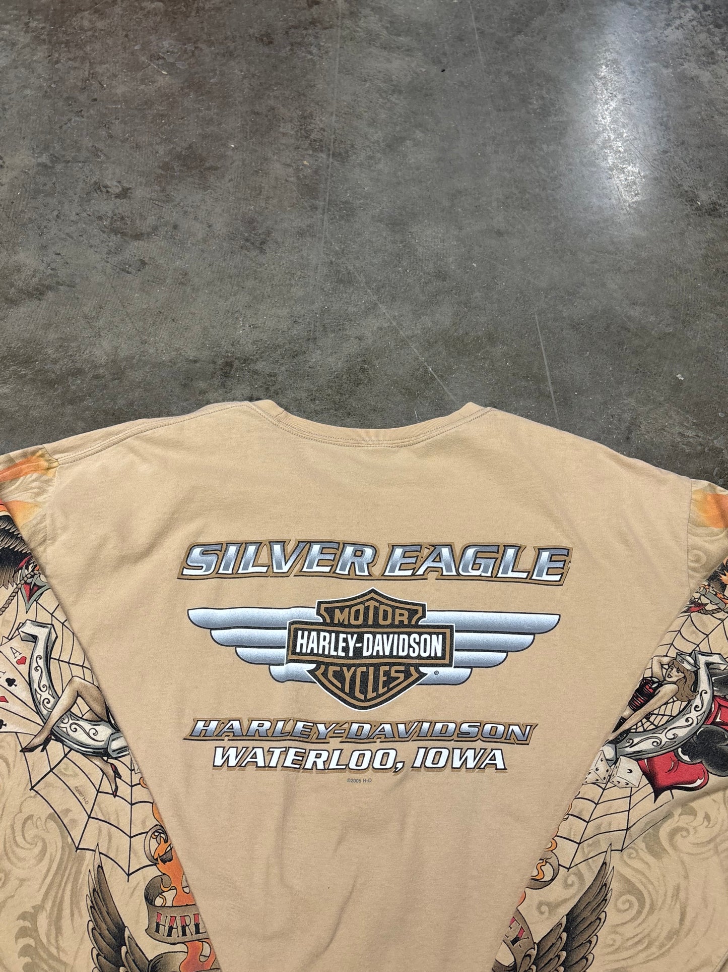 Vintage Harley Davidson tattoo long sleeve size xxl