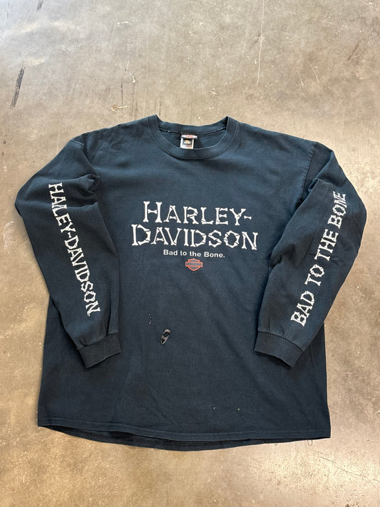Vintage Harley Davidson bone long sleeeve size xxl