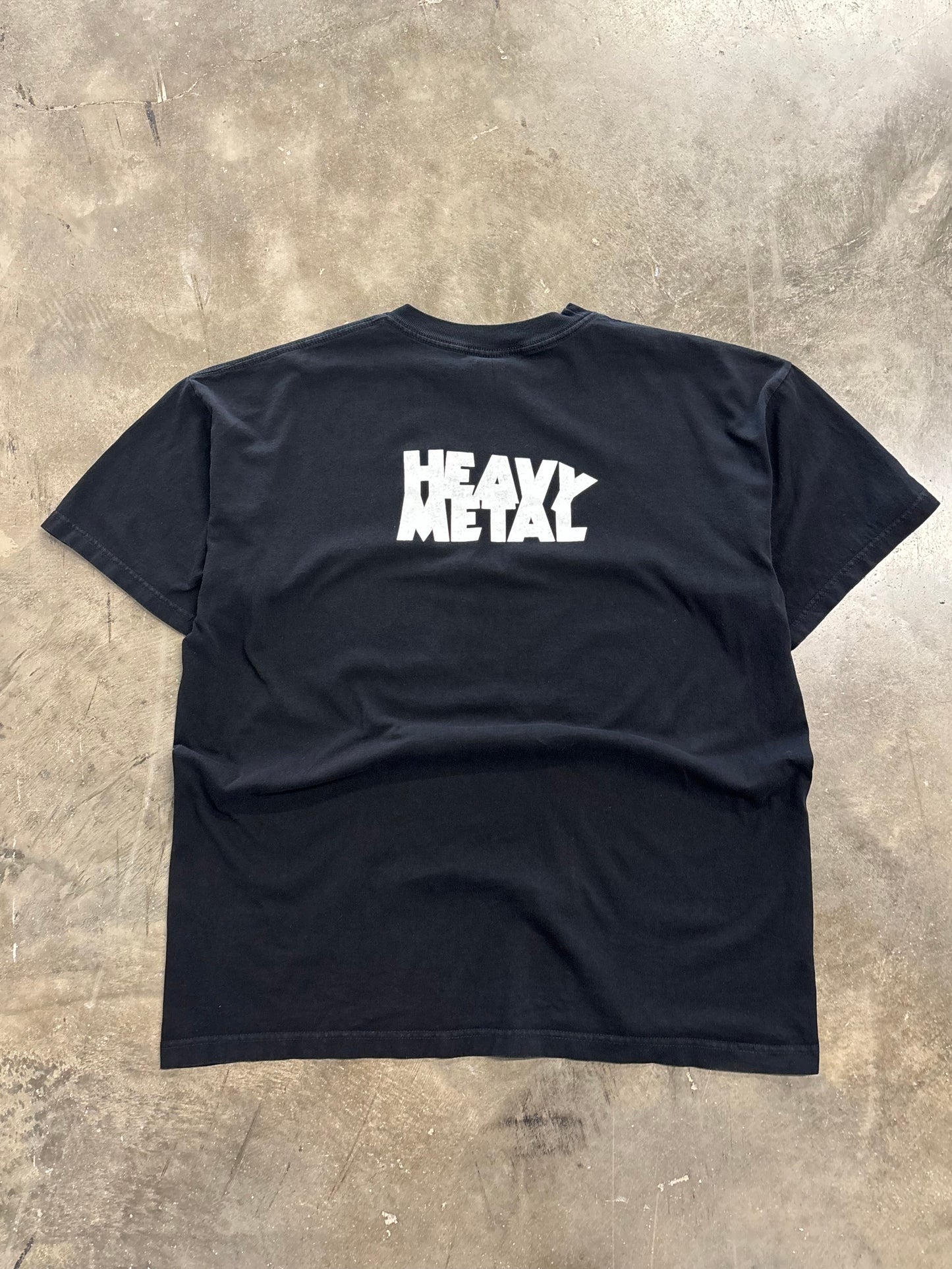 Vintage Heavy Metal Magazine blue grape biker girl shirt size xl
