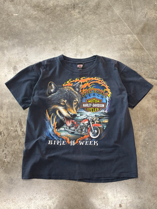 Vintage Harley Davidson wolf shirt size large