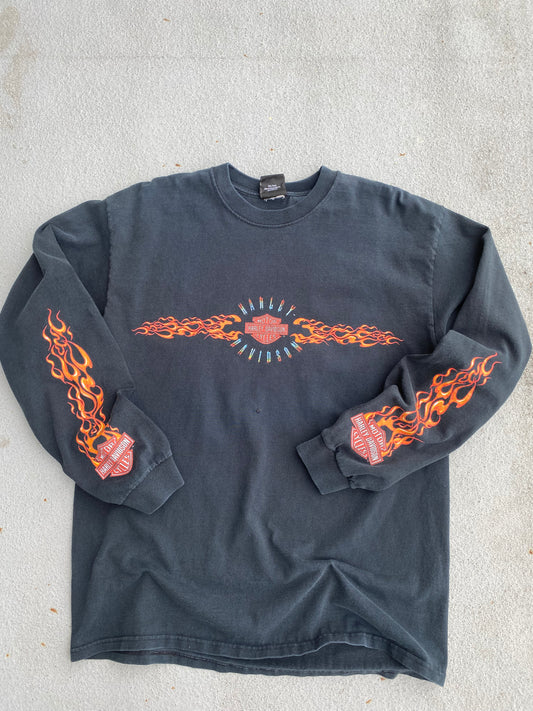 Vintage Harley Davidson Rainbow Flame Longsleeve size XL