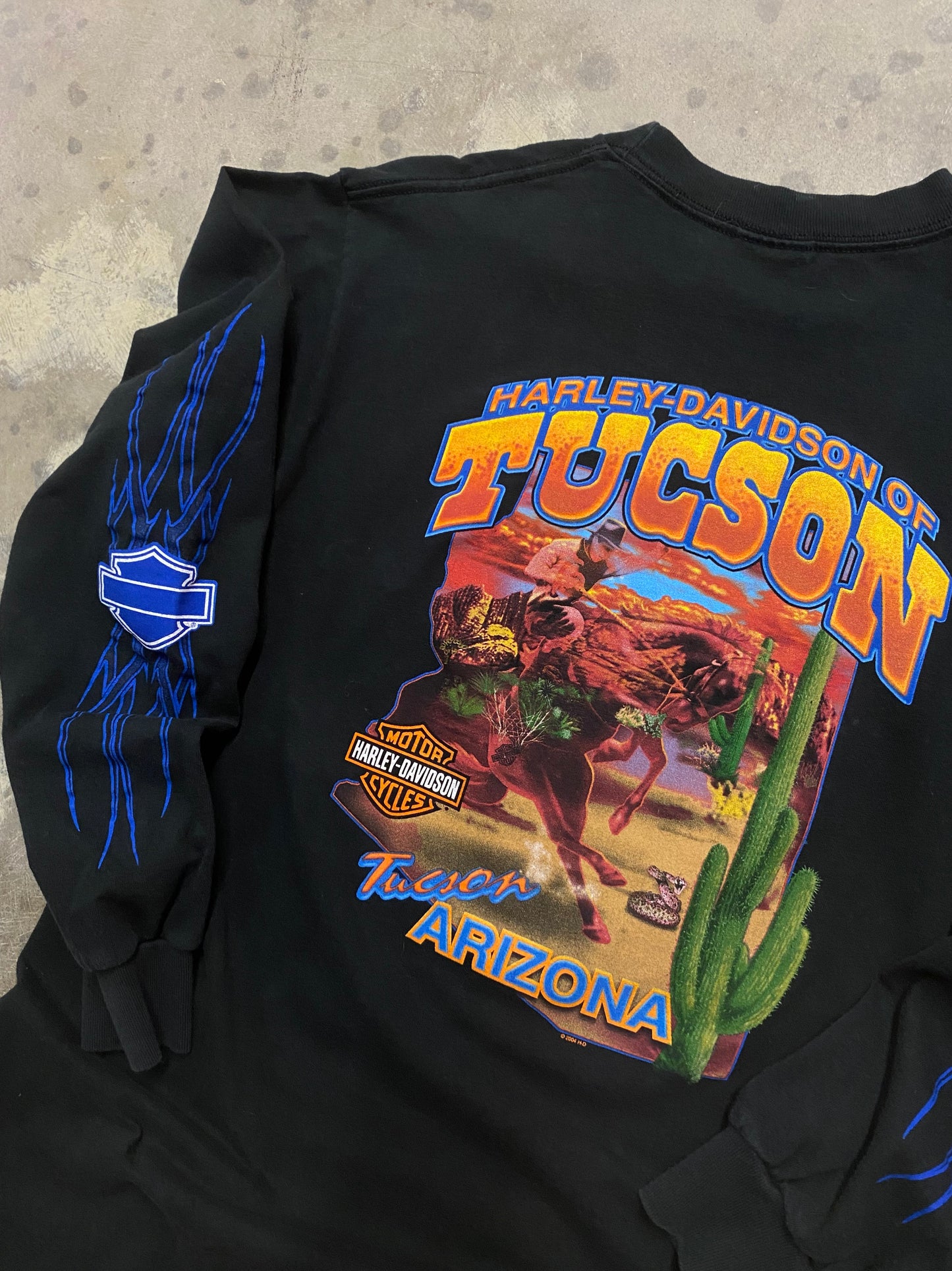 Vintage Harley Davidson blue shield shirt size large