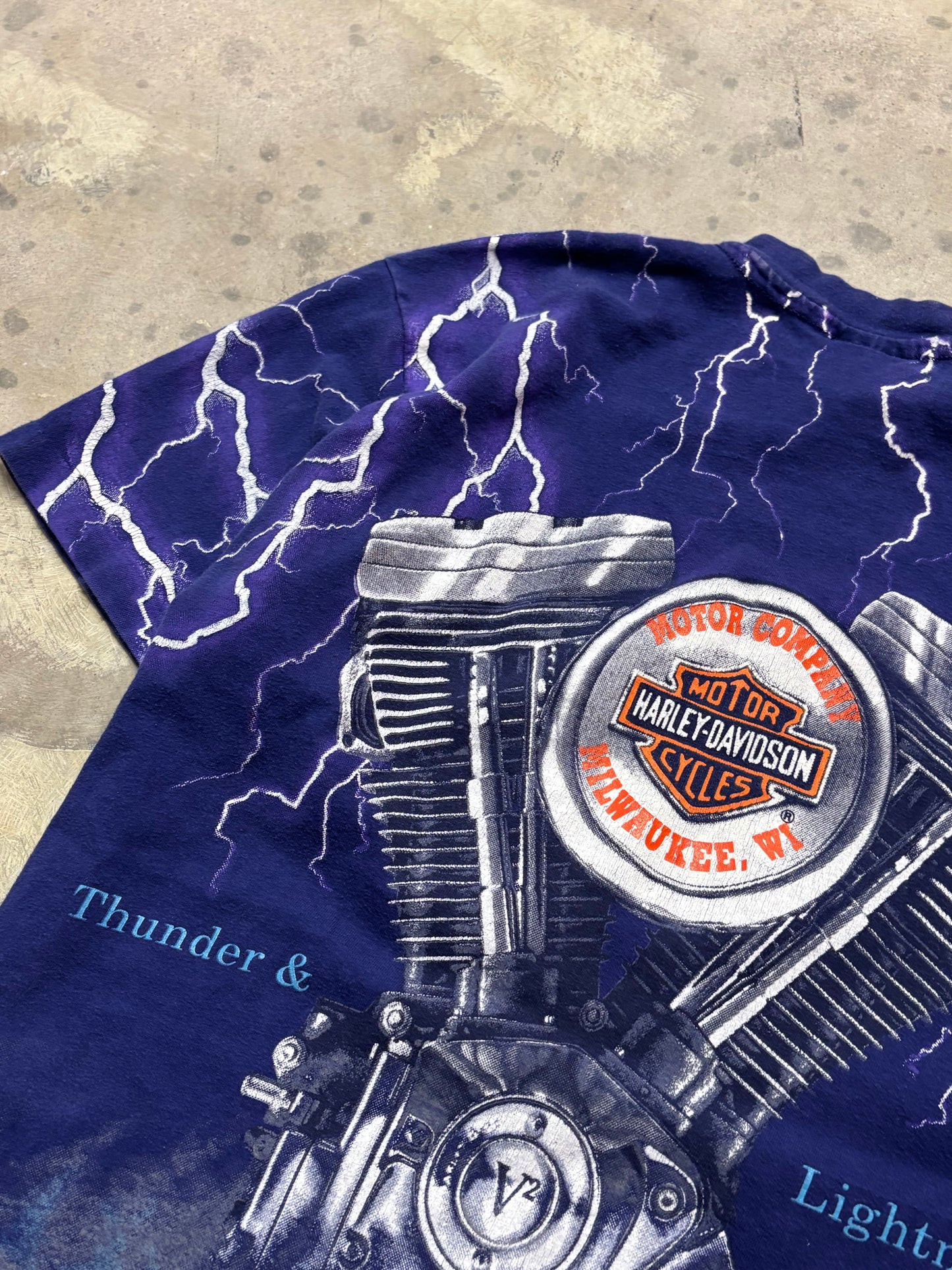 Vintage Harley Davidson purple lightening shirt size large