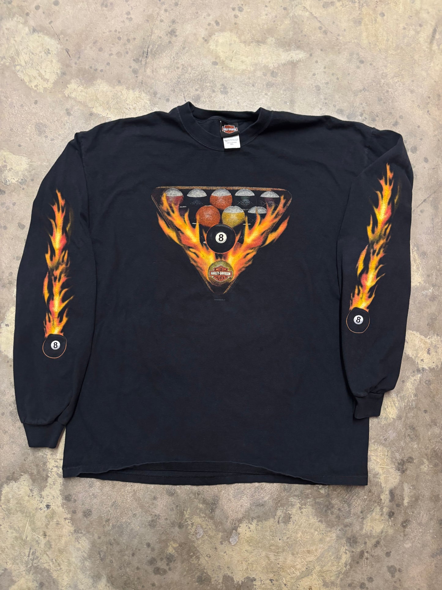 Vintage Harley Davidson pool ball long sleeve shirt size XXL