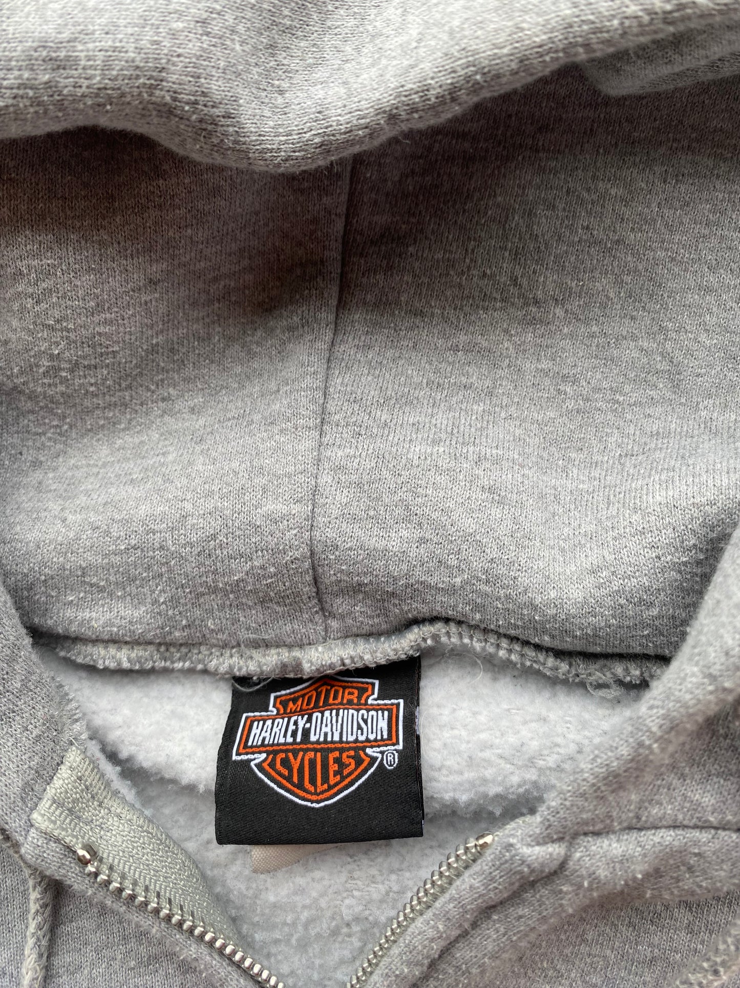Vintage Harley Davidson Grey Flame zip up size large