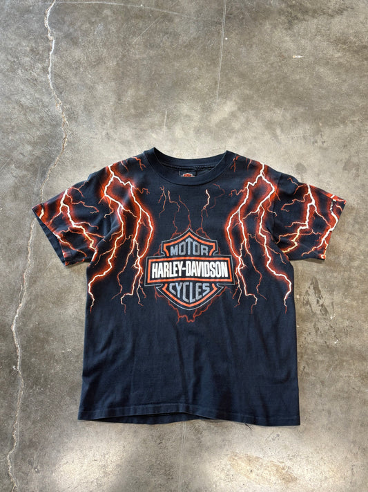Vintage Harley Davidson orange lightning shirt size medium