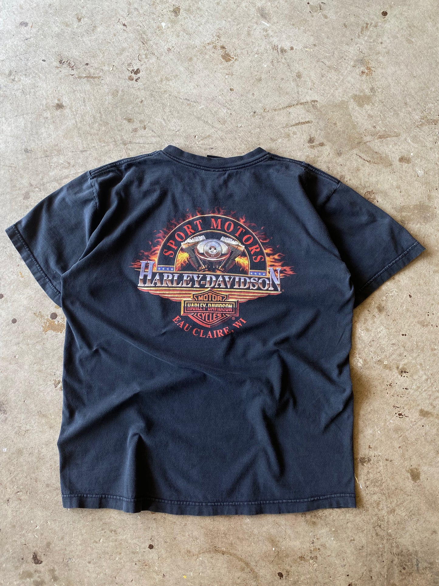 Vintage Flaming Shovelhead Harley Davidson Shirt size large